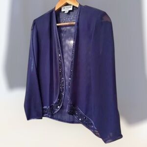 JR‎ Nites Carol Lin Beaded Cardigan Purple Size 10